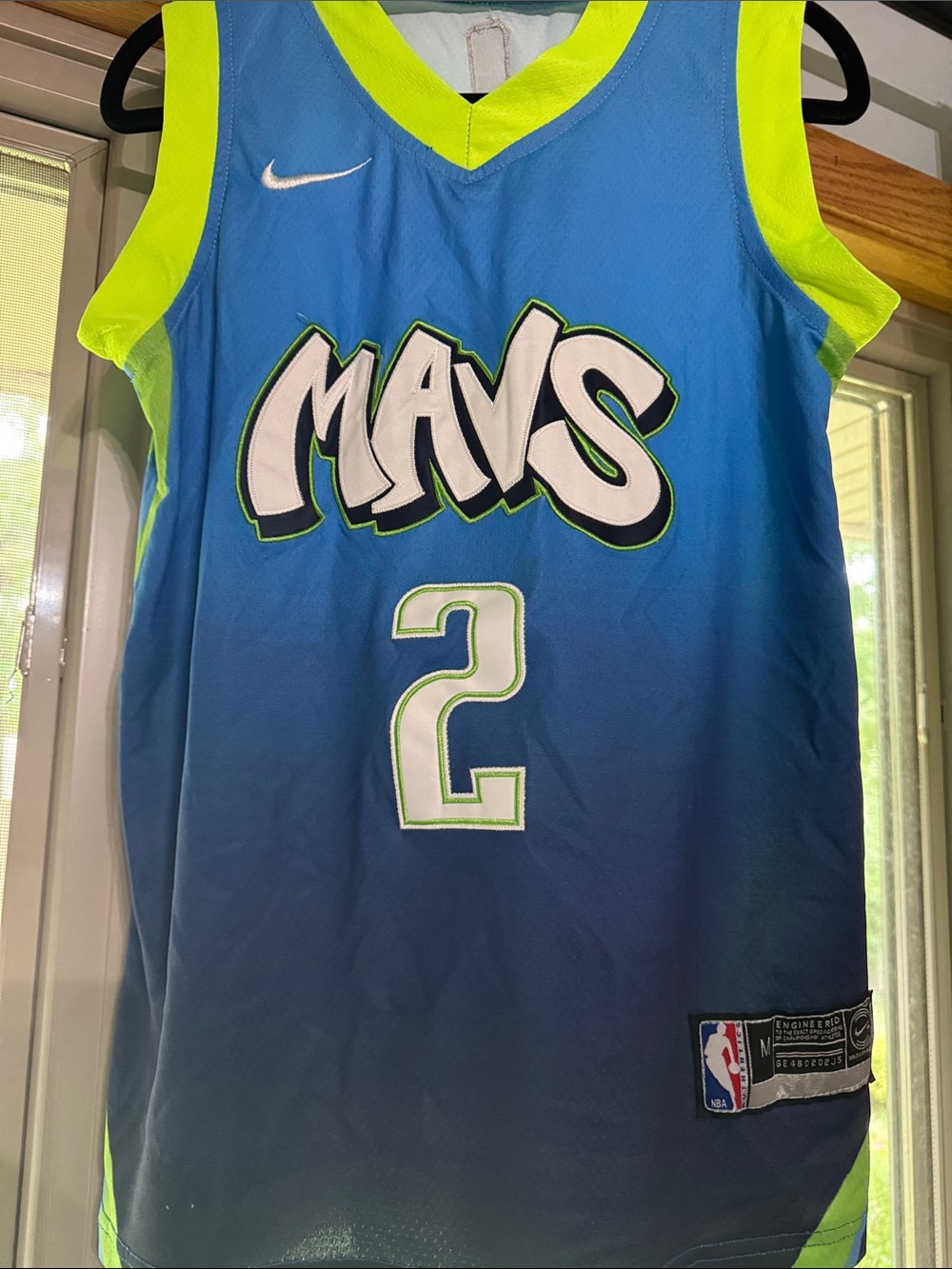 Nike Dallas Mavericks Blue & Neon Green #2 Basketball Jersey